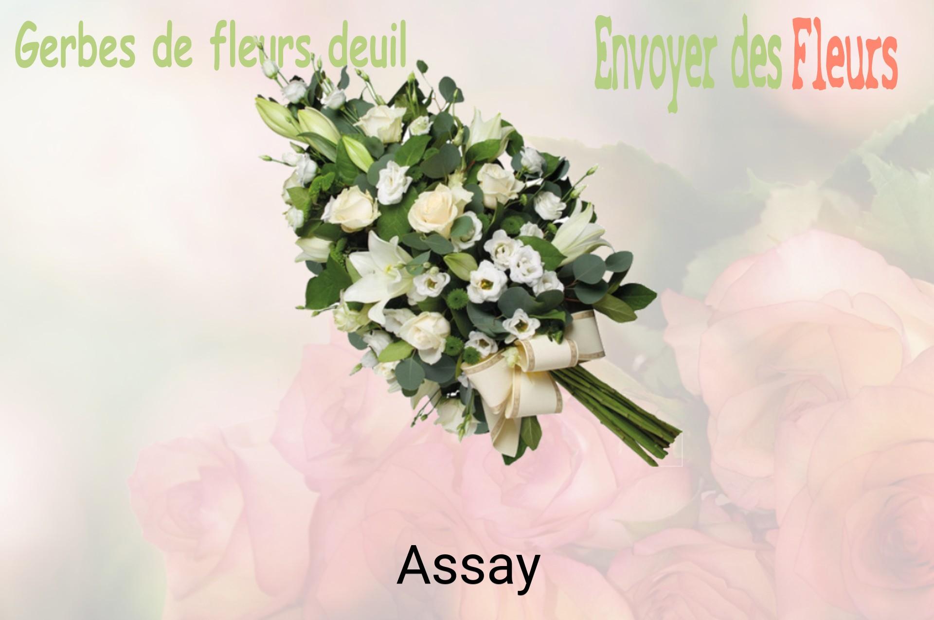 Gerbe de fleurs de deuil livrée à Assay